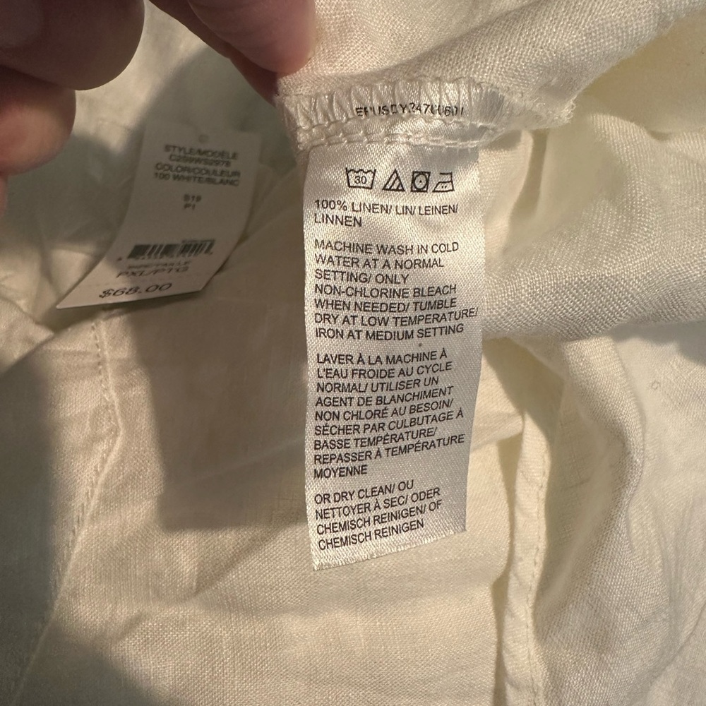 NWT Linen Short-Sleeve Button-Down Shirt - Picture 5 of 5